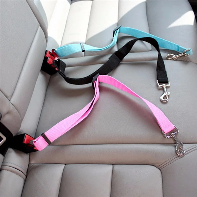 Adjustable Pet Cat Dog Car Seat Belt Pet Seat Vehicle Dog Harness Lead Clip Safety Lever Traction Dog Collars Dogs Accessoires Pets Products - FREE SHIPPING