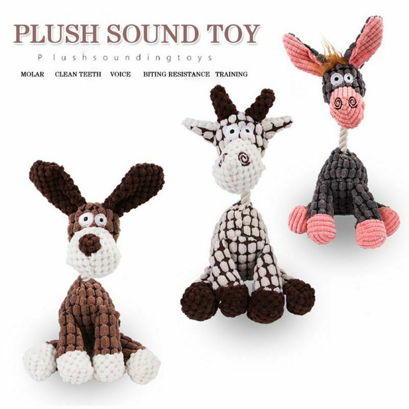 Dog Toy Play Funny Pet Puppy Chew Squeaker Squeaky Plush Sound Toys Clean Teeth - FREE SHIPPING!!!